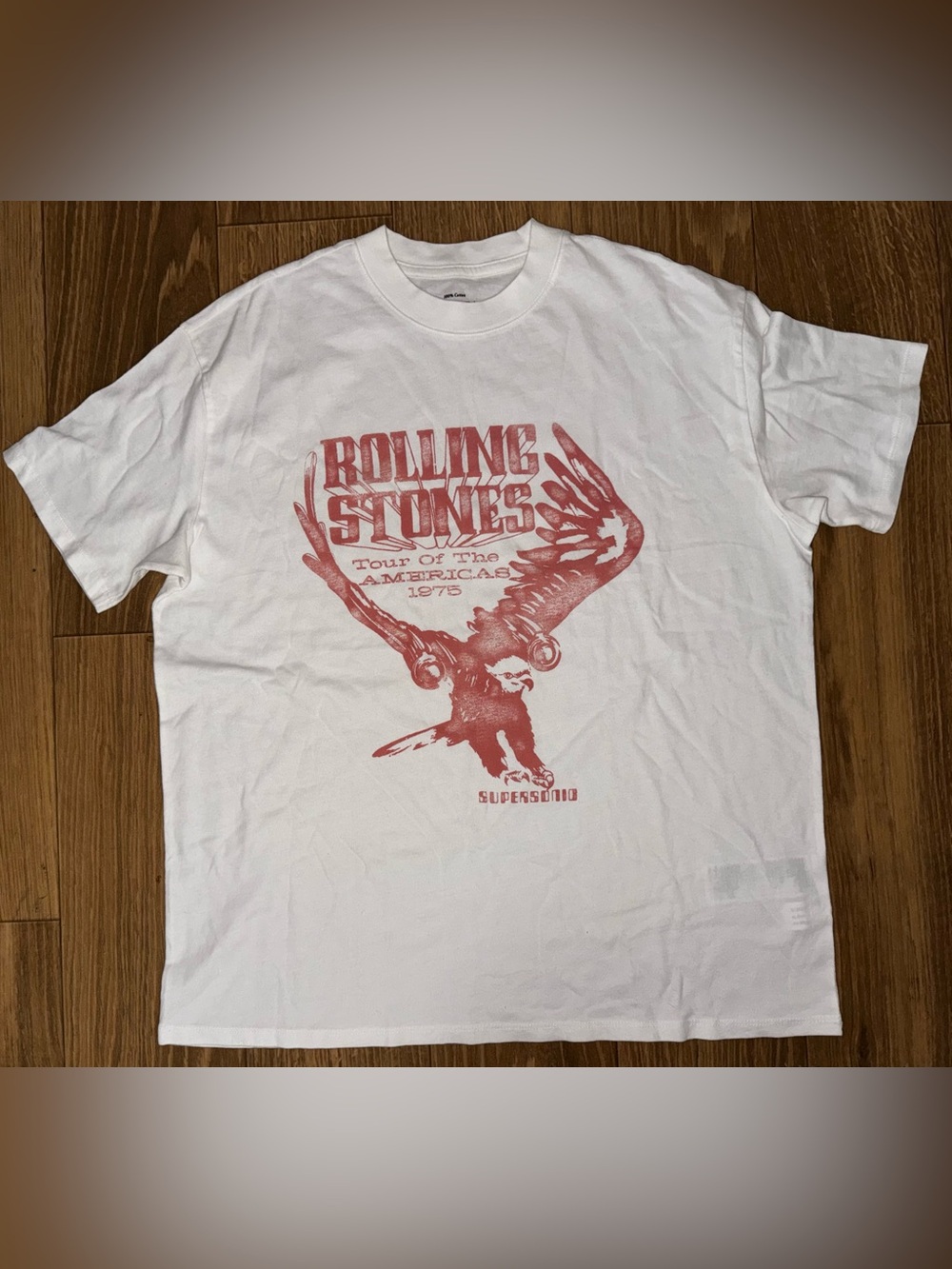 Abercrombie and Fitch Rolling Stones White Graphic Band Tee - size Small